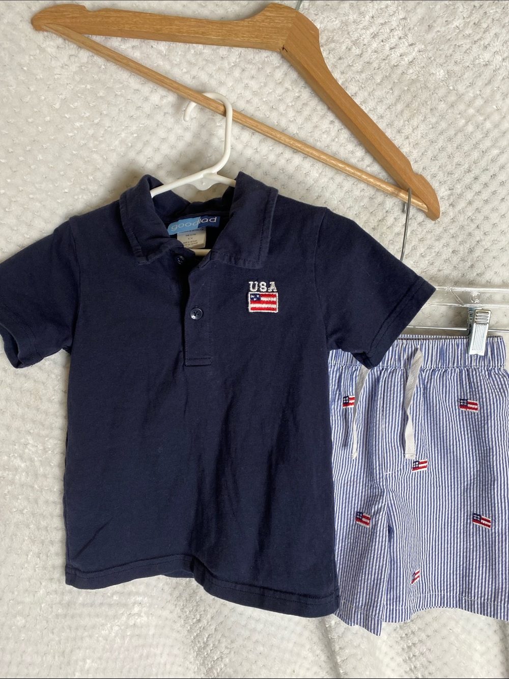 Good Lad Navy Polo outfit with USA Flag Design